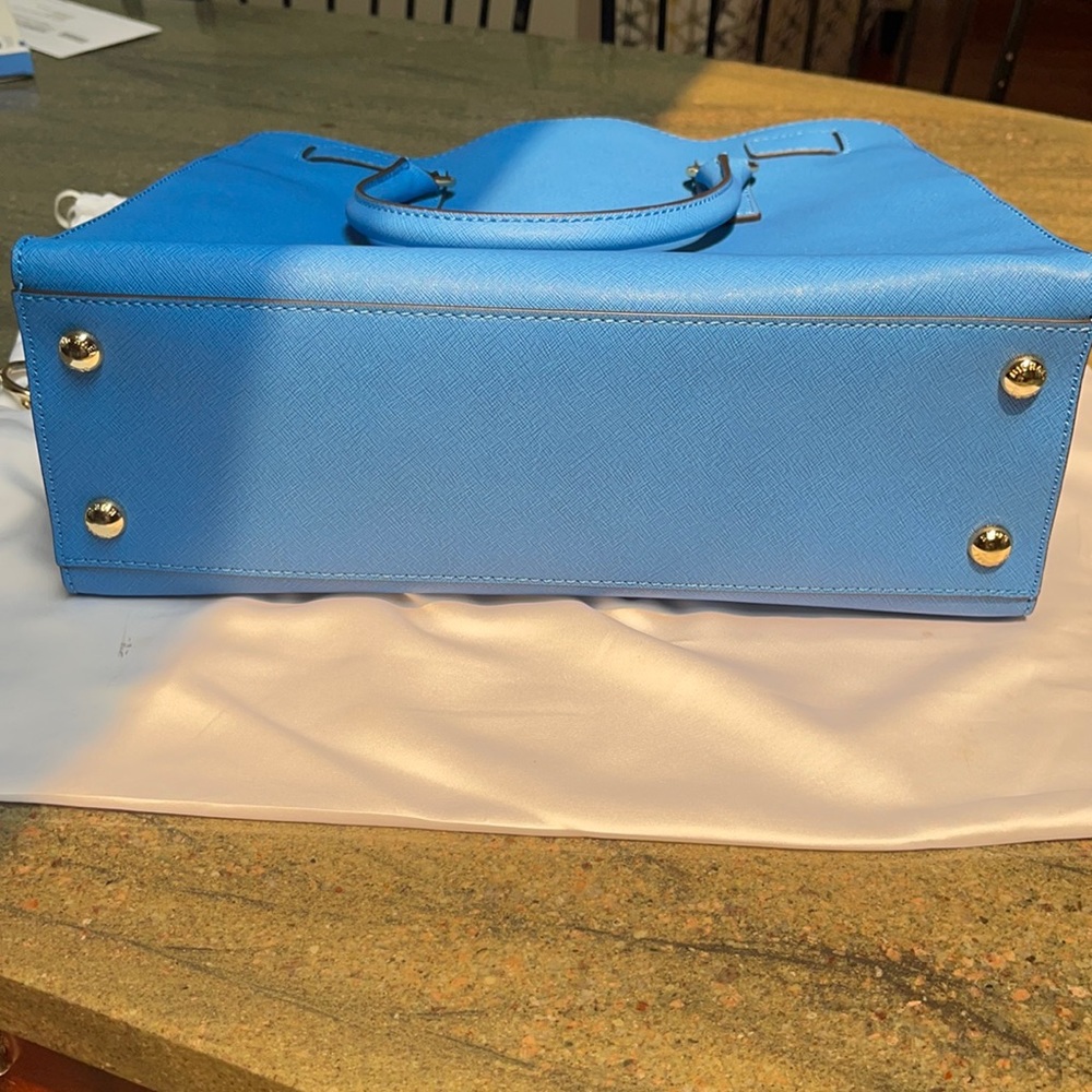 Michael Kors NEW Hamilton Blue Large Leather Tote - Picture 4 of 11